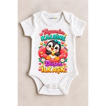 Babylimon Teyzemin Kalbine Düşen İlk Aşk. Beyaz Kısa Kollu Çıtçıtlı Bebek Zıbını Beyaz - 930083870 Beyaz