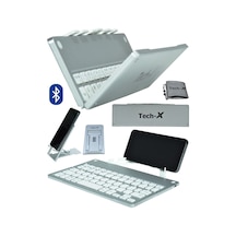 TECH-X Katlanabilir Win/İos/Android Uyumlu Bluetooth Klavye Telefon Tutucu + Özel Kılıf