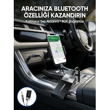 Kablosuz Müzik Aktarımı Sağlayan Usb Aux Adaptörü Siyah