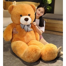 Papyonlu Sevimli Büyük Peluş Ayıcık 130 Cm Kahverengi