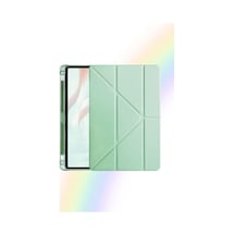 Galaxy Tab A11 8.7 İnç İle Uyumlu Kalem Bölmeli Akıllı Trifolding Tablet Kılıfı Kapaklı Kılıf
