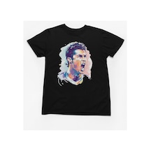 Magors Stıl-x Yeni Crıstıano Ronaldo Baskılı Bisiklet Yaka Erkek Çocuk Ve Genç Tshırt Siyah-1