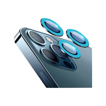 Nettech Apple Uyumlu iPhone 11 Pro Fosfor Seri Kamera Cam Koruyucu - Mavi