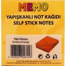 Memo Yapışkanlı Not Kağıdı 76x76mm Turuncu - 3 Adet