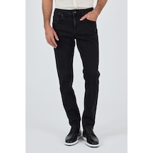 İmza Siyah Gabardin 5 Cep Düz Paça Casual Slim Fit Pamuklu Denim Pantolon 1023250151 Siyah