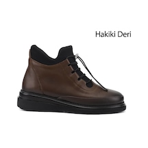Gönderir Kadın Kahverengi Fermuarlı Bağcıklı Hakiki Deri Bot Dkzb80042993