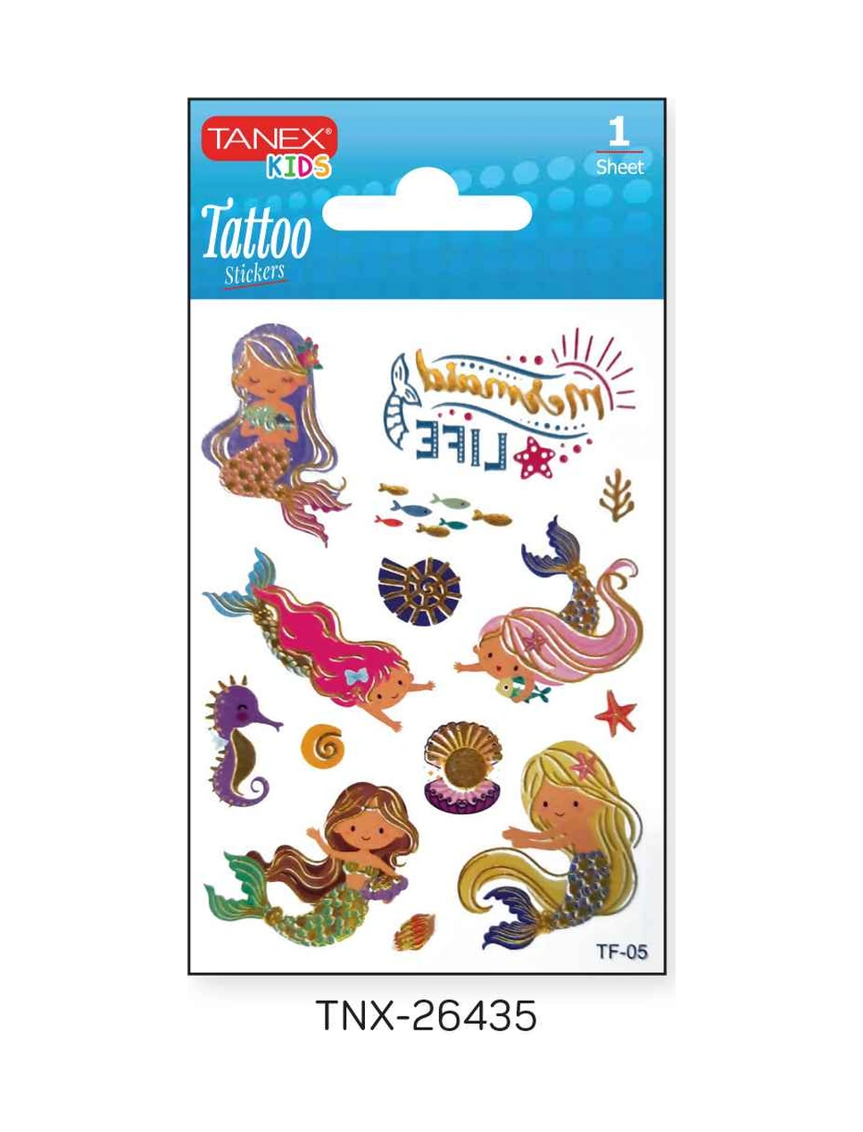 Tanex 7,5x10,5mm Deniz Kızı Mini Tatoo Etiket Tnx-26435