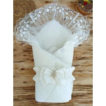 Ballerina Prizma Bebek Kundağı Unisex Bebek Dış Kundak Battaniyesi Hastane Çıkışı Kundak Battaniye Ekru