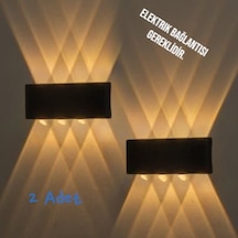 2 Adet 15 Watt, Amber Işık Ledli Çok Kaliteli İç Ve Dış Mekan Aydınlatma Armatürü Bahçe Duvar Apliği Amber