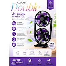 Spray Double Fan Şarjlı Buharlı Serinletici Fan Rgb Işıklı Çift Pervaneli Masa Fanı
