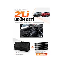 Peugeot 3008 2016-2023 Uyumlu Torpido Örtüsü + Deri Bagaj Çantası + Sticker Seti - Siyah