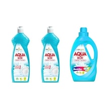 Aquabor Doğal Mineralli Bulaşık + Bulaşık + Sıvı Renkliler Set
