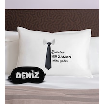 Bk Gift Kişiye Özel Çift Tasarımlı Pamuklu Yastık Kılıfı Ve Göz Bandı Uyku Seti-2, Tasarım Ev Tekstili, Uyku Bandı, Ev Hediyesi