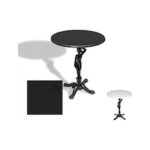 Çipa 1003 Döküm Ayak Yuvarlak Masa Çap 70cm - Werzalit, Wermodin Ve Allzalit Tabla - Siyah Çok Renkli