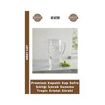 Premium Kapaklı Kap Sofra Şıklığı İçecek Sunumu Tropic Kristal Sürahi