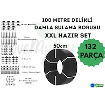 Lovemygarden 100 Metre Kendinden 50cm Delikli Damla Sulama Borusu Ve Xxl Sulama Seti - Ø16 Mm