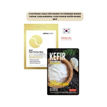 Dermal 3 Katmanlı Gold Göz Maskesi + Pamuk Kefir Maskesi 23 G