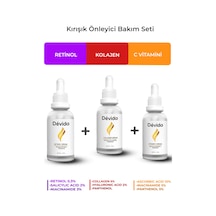 Retinol + Kolajen + C Vitamini Serum 3 Lü Set  Alın Çizgisi Göz Çevresi