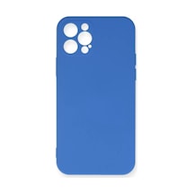 Newface Apple iPhone Uyumlu 12 Pro Max Kılıf Nano İçi Kadife Silikon -  Mavi