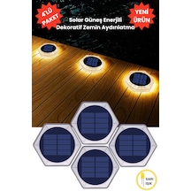 Trendpoint 4adet Güneş Enerjili Dekoratif Zemin Aydınlatma Solar Bahçe Peyzaj Kaliteli Premium Led Sarı 53514862