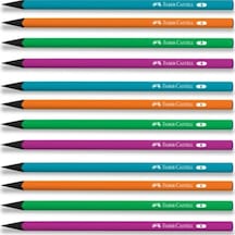 Faber-castell Kurşun Kalem Siyah Lata Neon Yuvarlak B 12 Li Paket Karışık