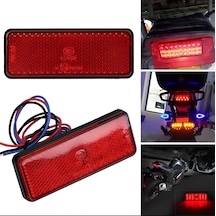 Kedigözü Çakarlı,ledli Işıklı Reflektör Kırmızı 12 Volt Düz Ve Ça