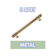 Nesli Alüminyum Metal Lüks Modern Mobilya Çekmece Mutfak Dolabı Kulpu Altın 224mm 5 Adet Altın