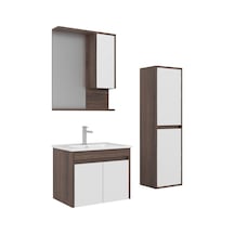 Orka Serra 65 Cm Navaro/beyaz Banyo Dolabı Takımı Ve Boy Dolabı Navaro/beyaz
