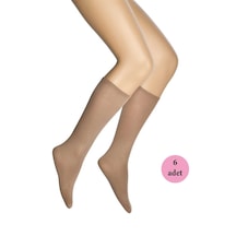 6 Adet Mikro 70 Dizaltı Kadın Çorap Bronz 38-36-40 (553655848)