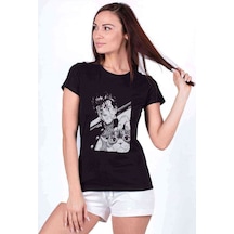 Anime One Punch Man Baskılı Siyah Kadın Tshirt (534665351)