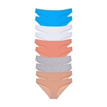 10 Adet Süper Eko Set Likralı Kadın Slip Ten Gri Beyaz Pudra Mavi Standart