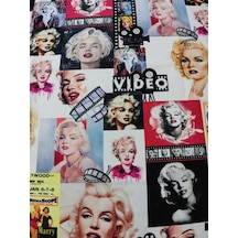 Film Şeritli Marilyn Monroe Desenli Dijital Baskılı Kumaş