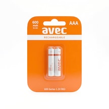 Avec 600 Mah Şarj Edilebilir İnce Kalem Pil 2'li Aaa İnce Pil