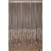 Selvi Desen Vizon Renk Hazır Dikilmiş Pileli Fon Perde 300x260 Cm