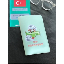 Vip Gift Pet Pasaport Kılıfı Ev Hayvanı Kedi Köpek Nil Yeşili Vegan Deri P
