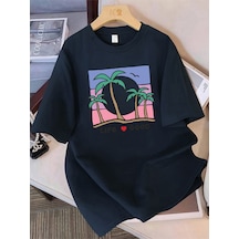 Noıssey Urban Pop Graphic Kadın Tişört Koleksiyonukod 5247 Lacivert