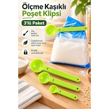 Ölçme Kaşıklı Poşet Klipsi 3 Lü Paket