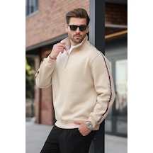 Madmext Bej Fermuarlı Yarım Balıkçı Yaka Erkek Sweatshirt E7164 Bej Madmext Bej Fermuarlı Yarım Balıkçı Yaka Erkek Sweatshirt E7164 Bej