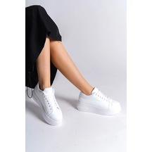 Bıana Bağcıklı Ortopedik Taban Kadın Sneaker Spor Ayakkabı Cbt - Beyaz Beyaz