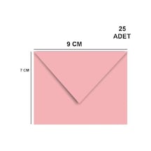 25 Adet Pembe Renkli Küçük Zarf 7x9