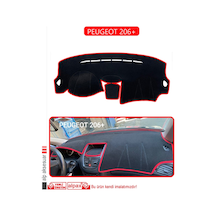 Peugeot 206+torpido Koruma Halısı Kırmızı Kenar