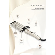 3x22 Mm Seramik Kaplamalı Wag & Su Dalgası Saç Maşası Profesyonel Dalga Şekillendirici -vme-3004