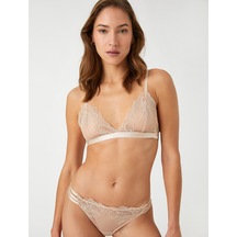 Koton Brazilian Külot Çiçekli Dantelli Biye Detaylı Krema 3wlk30133mk 3WLK30133MKKMA Krem