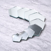 Beşgen Ayna Parçaları 5x5 Cm Mozaik Ayna Cam 25 Adet Hobi & Dekoratif Dıy Set Gri