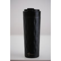 Png-1167 500ml Flip Kapak Desenli Çelik Mug 6 Saat Sıcak 12 Saat Soğuk Sızdırmaz & Bpa Free Siyah