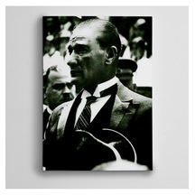 Atatürk Şapka Siyah Beyaz Dekoratif Kanvas Tablo 70 X 100 Cm