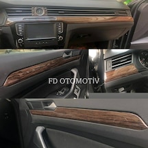 Volkswagen Passat B8  Koyu Meşe +  Parlak Siyah Full Özel Set Torpido Konsol Maun Kaplama