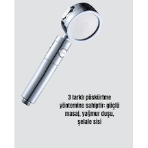 Masaj Ve Yağmur Modlu Su Tasarruflu Duş Başlığı Gümüş