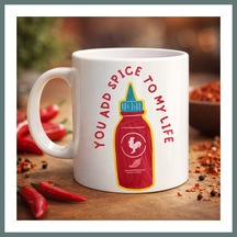 Bezos You Add Spice To My Life Yazılı Eğlenceli Porselen Kupa Model 16 - Sevgiliye Arkadaşa Özel Hediye Fincan Ventra Diğer