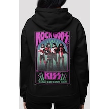Sevbano Rock Gods Kiss Rock Metal Müzik Grubu Sırt Baskılı Unisex Oversiz Siyah